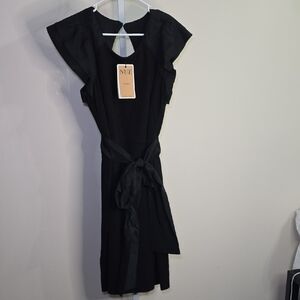 Nue by Shani‎ Black Cut Out Wrap Midi Dress